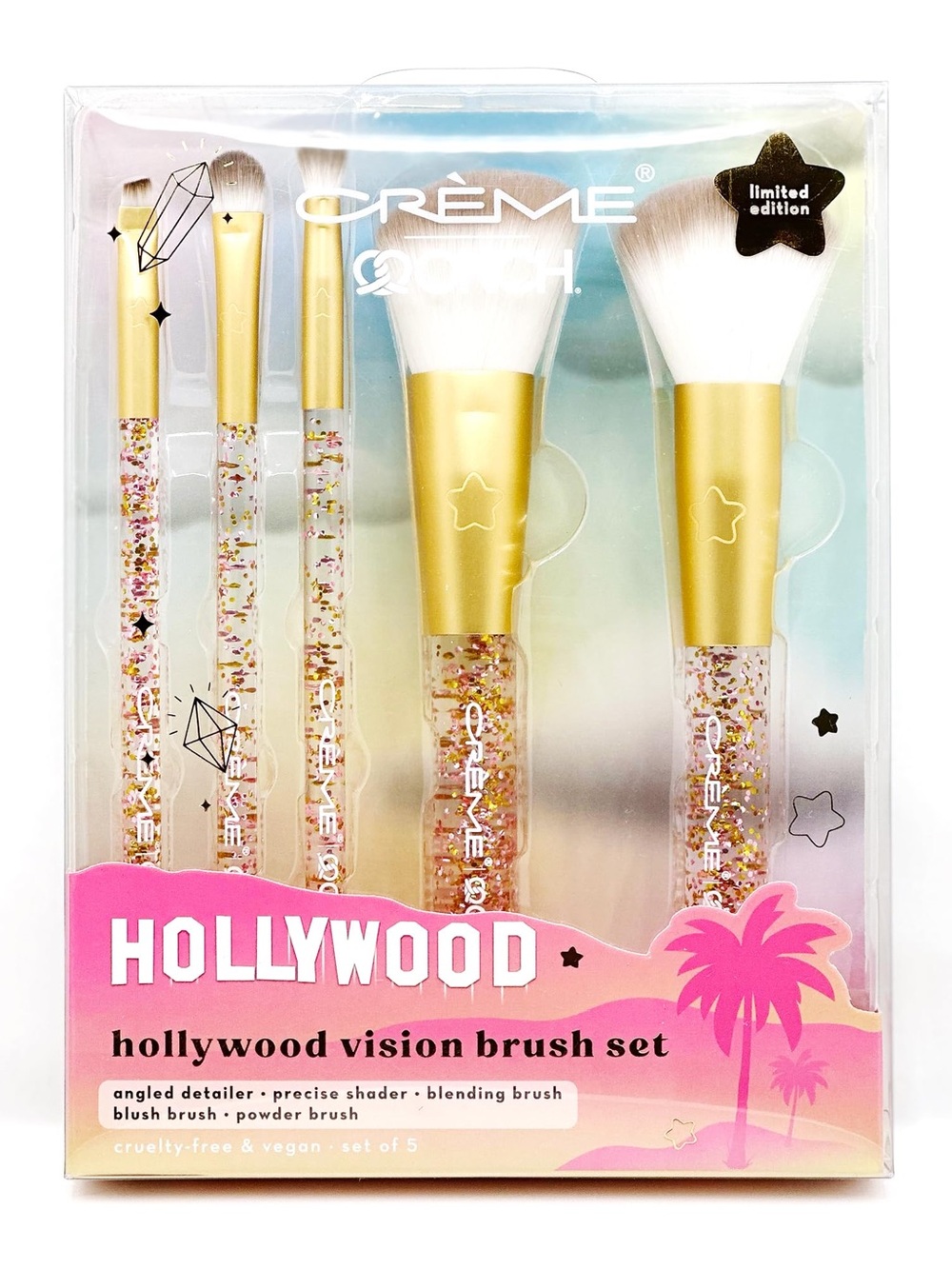 Crème Shop Hollywood Vision Brush Set 5-Piece Makeup Brush Set NWT